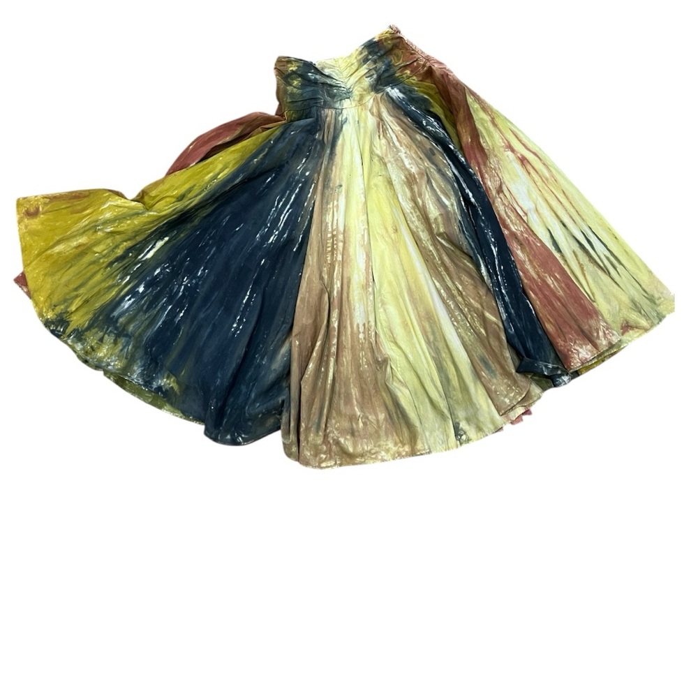 Hand Dyed high waisted skirt with rouching